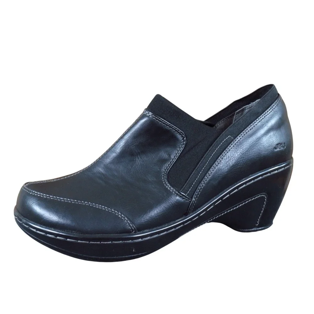 JBU Jambu Trail Women Wedge Slip On Shoes Size 9.5 Casual Walking Black Vegan